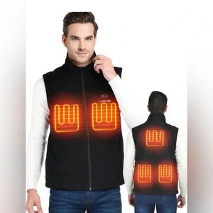 NWT LEAPSEE Heated Vest Fleece Zippered Rechargeable Battery Pack Unisex Adult S
